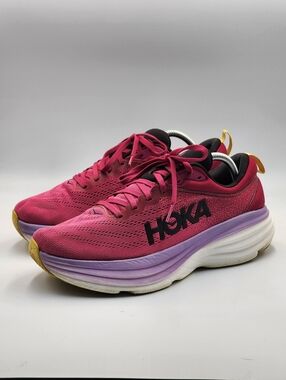 Hoka One Bondi 8 Women’s Sz 10B Pink/Purple Athletic Running Comfort Sneaker